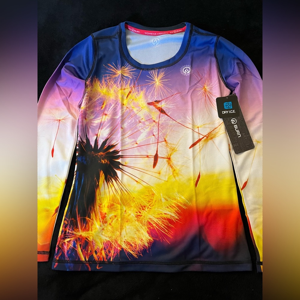 INKnBURN Dandelion LS tech shirt NWT